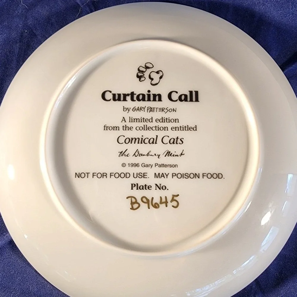 Gary Patterson Comical Cats Collector's Plate Curtain Call